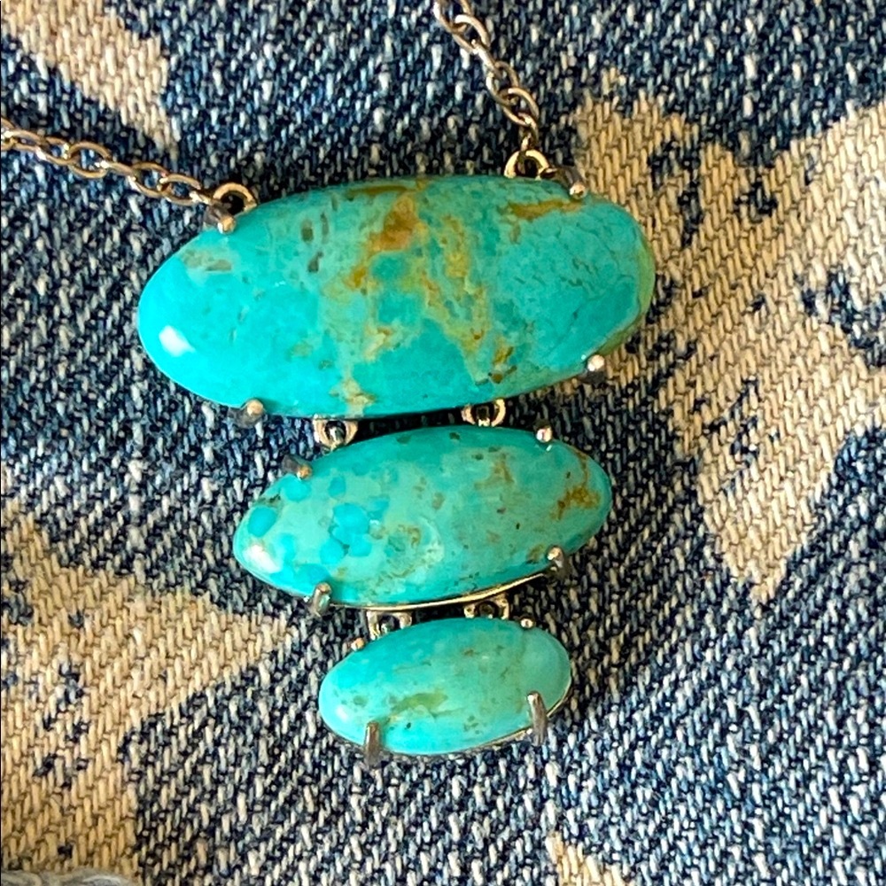 native american Turquoise  sterling Silver Pendant Necklace